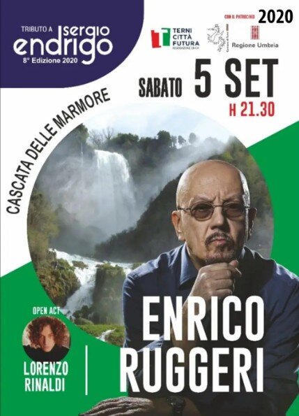 8 EDIZIONE 2020 Enrico Ruggeri Tributo a Endrigo Cascata delle Marmore Terni 8 EDIZIONE 2020 Enrico Ruggeri Tributo a Endrigo Cascata delle Marmore Terni